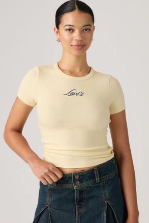 Levi's Camiseta Graphic Hayes - Mujer - L - Amarillo / Embroidered Script Pear Sorbet