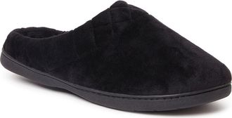Dearfoams Darcy Quilted Cuff Velour Clog Slipper in Black at Nordstrom, Size X-Large
