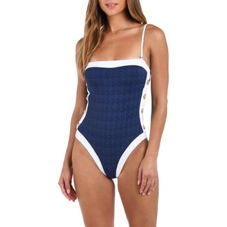 L'agence Tory Colorblock One-Piece Swimsuit in Marine at Nordstrom, Size X-Small