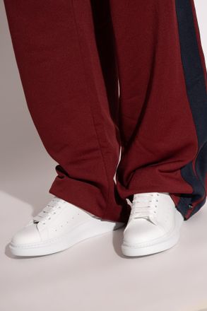 Alexander McQueen Leather Sports Shoes With Logo, Mens, White