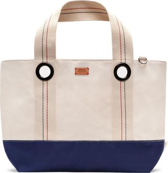 Frances Valentine Summer Cotton Canvas Tote in Natural/navy at Nordstrom