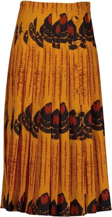 Altuzarra Abstracte Oranje Midi Rok - Dames - Midirokken - Oranje - S - Katoen - Rokken