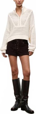Staud Cropped Hampton Sweater In Ivory