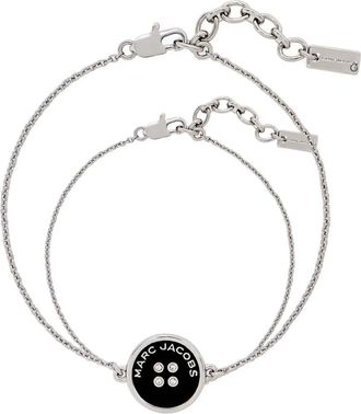Marc Jacobs Bracciale a catena The Button - Nero