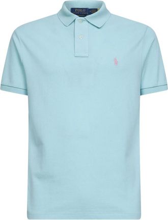 Polo Ralph Lauren Custom Slim-Fit Mesh Polo - Heren - Polos - Blauw - 2XL - Katoen - Tops