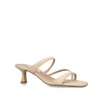 Steve Madden Womens Ajay Beige Raffia Sandals Fabric - Size UK 5