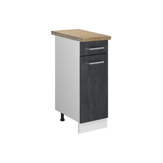 Vicco Mueble Bajo De Cocina R-line, Hormig&oacute;n Negro, 30 Cm Et Roble