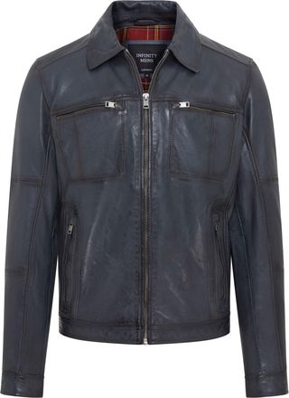 Infinity Leather Mens Classic Leather Biker Jacket - Bettles