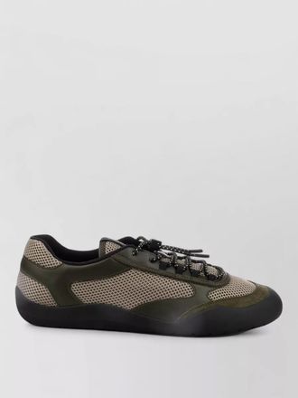Prada lace up low top sneakers mesh rubber