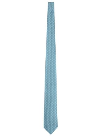 Ferragamo Light Blue Geometric Tie