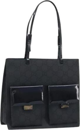 Gucci Pre-owned Vintage Nylon Tote Bag - Dames - Vintage Shopper - Zwart - ONE Size - Nylon - Vintage