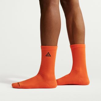 Nike Unisex Nike ACG Everyday Elevated Crew Socks (1 Pair) in Orange | IH8647-819