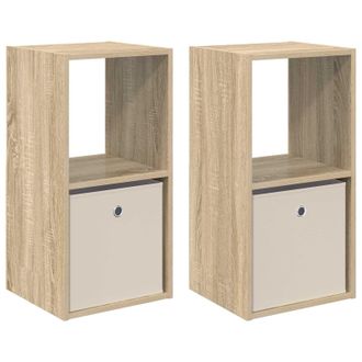 vidaXL Mesita De Noche Con Caj&oacute;n 2 Pcs Roble Sonoma 35 X 32 X 68,5 Cm Vidaxl