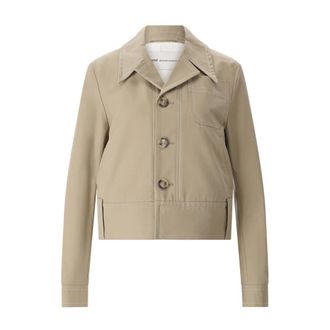 Ami Light Jackets, female, Beige, Size: XS Structured Button Jacket