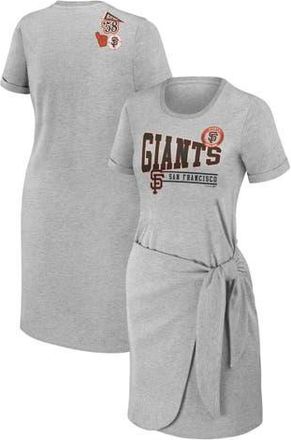 WEAR by Erin Andrews Womens WEAR by Erin Andrews Heather Gray San Francisco Giants Knotted T-Shirt Dress at Nordstrom, Size X-Small