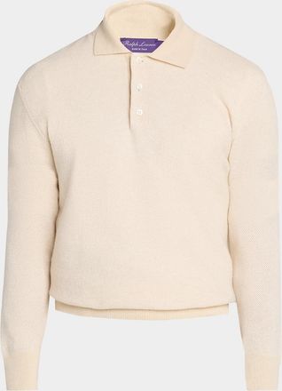 Ralph Lauren Purple Label Men & apos;s Cutaway Collar Cashmere Polo Sweater