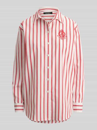 Lauren Ralph Lauren Relaxed Fit Hemdbluse aus reiner Baumwolle in Kirsche, Gr&ouml;&szlig;e XL