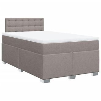 vidaXL Vidaxl - Cama Box Spring Con Colch&oacute;n Tela Gris Taupe 120x200 Cm