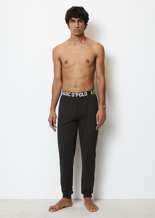 Marc O'Polo Loungehose MARC OPOLO Mix N Match Cotton, Herren, Gr. XXL, N-Gr, schwarz, Jersey, Obermaterial: 100% Baumwolle, lang, Hosen Loungehose, Logo-Bund elas