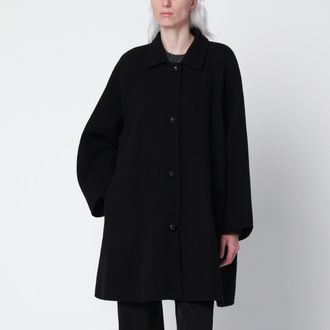 The Row Ina Black Virgin Wool Blend Coat
