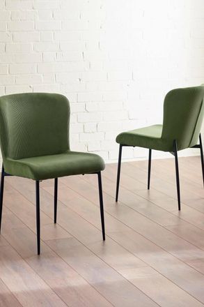 Julian Bowen Leonie Upholstered Dining Chair (Set of 2) in Green