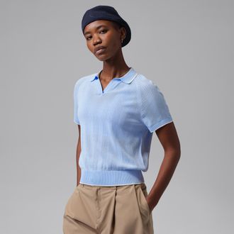 Nike Jordan Womens Jordan Sport Golf Knit Polo in Blue | IO9107-407