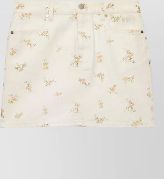 Msgm floral-print cotton fitted skirt