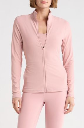 Yogalicious WonderLink RIb Cloud Drift Full-Zip Jacket in Blush Silk at Nordstrom Rack, Size X-Small