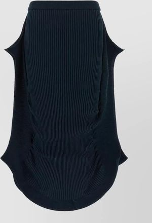 Issey Miyake high-waisted ribbed draped skirt