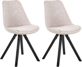 Beliani Beliani - Conjunto De 2 Sillas De Comedor Sin Reposabrazos Estilo Escandinavo Tapizadas Marr&oacute;n Claro Hedley