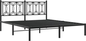 vidaXL Vidaxl - Estructura Cama Sin Colch&oacute;n Con Cabecero Metal Negro 160x200 Cm
