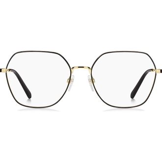 Marc Jacobs 55mm Round Optical Glasses in Gold Black at Nordstrom
