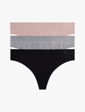 Tommy Hilfiger Womens Seamless Thong 3-Pack - Multi - XL