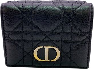 Dior Black Leather Wallet (Tri-Fold) (Pre-Owned)