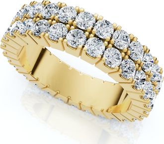 Pompeii3 G/VS 2.25Ct Diamond Eternity Wedding Ring Double Row 10k Gold Lab Grown