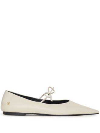 Anine Bing Nikki leather ballerina shoes - Neutrals