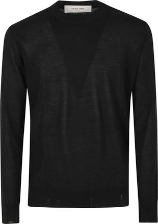 Golden Goose Truien & Vesten, Heren, Zwart, XL, Wol, Regular Knit Crew Neck Merino