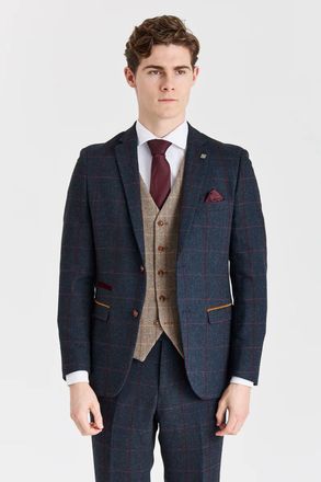 PAUL ANDREW 3 Piece Tweed Check Suit with Tweed Waistcoat