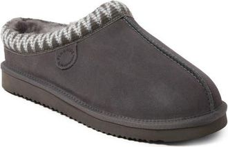 Dearfoams Fireside Grafton Genuine Shearling Clog Slipper with Embroidery in Grey at Nordstrom, Size 10