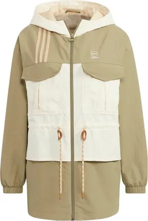 adidas (WMNS) adidas Neo Util Windbreaker Jacket Tan White HM2023
