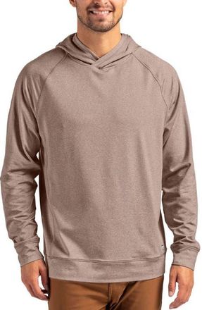 Cutter & Buck Adapt Heather Hooded Pullover in Mushroom Heather at Nordstrom, Size Xxx-Large