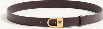 Valentino Garavani VLogo Signature Belt In Shiny Calfskin 30 Mm With Enamelled Logo Detail