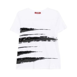 Max Mara Dames, Tops, Wit, Maat: M Katoen