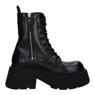 Vic Mati&eacute; Leather Ankle Boots - female - Vic Mati&eacute; - Lace-up Boots - Black - 8 UK - Shoes