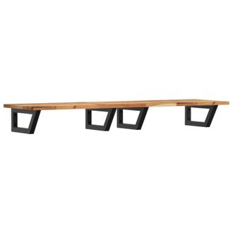 vidaXL Vidaxl - Estante De Lavabo De Pared Acero Y Madera Maciza De Acacia