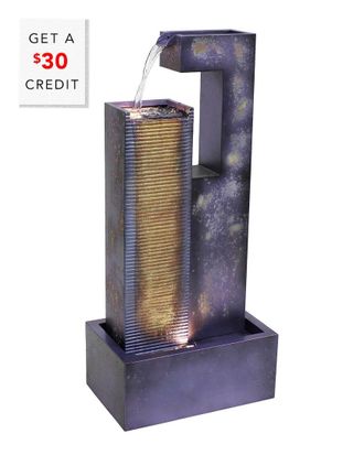 Sunnydaze Cascading Tower Outdoor Metal Fountain With Led Lights With $30 Credit
