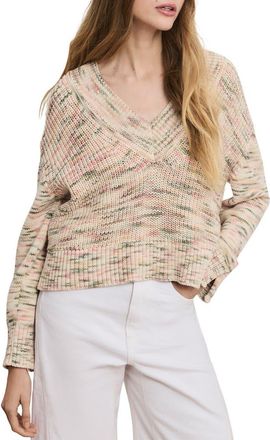 Veronica Beard Anola Space Dye Cotton Sweater in Petal Multi at Nordstrom, Size X-Small