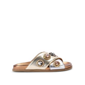 Kurt Geiger Womens Octavia Footbed Sandal Sandals - Metallic - Size UK 3