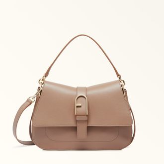 Furla Flow Borsa A Mano Greige Grigio Pelle Di Vitello Claris Lux Donna