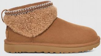 UGG Womens Classic Ultra Mini Maxi Curly Boot In Chestnut